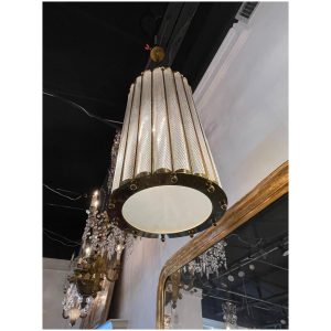 Modern Murano Glass and Brass Pendant Light - Image 5