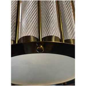 Modern Murano Glass and Brass Pendant Light - Image 4