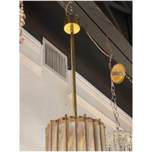 Modern Murano Glass and Brass Pendant Light - Image 3