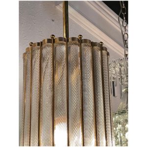 Modern Murano Glass and Brass Pendant Light - Image 6