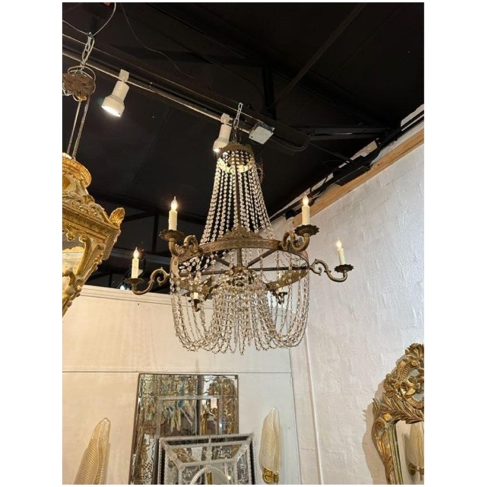 Vintage French Basket Style Chandelier - Image 2