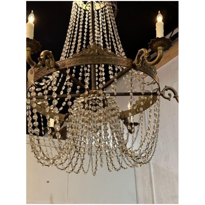 Vintage French Basket Style Chandelier - Image 4