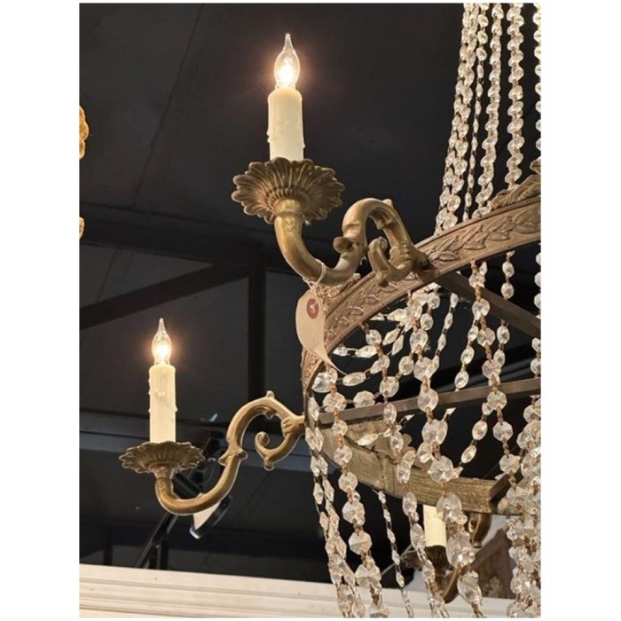 Vintage French Basket Style Chandelier - Image 5